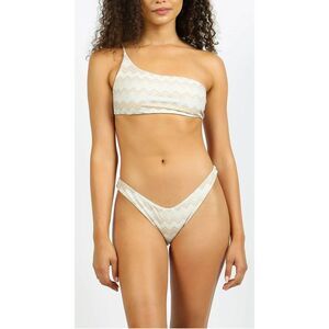 Nirvanic Deia Bikini Eco Seashell Zig Size Large One Shoulder Neutral Colors NWT